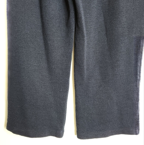 St. John Basics Navy Blue Santana Knit Pull On Straight Leg Trouser Pants Sz 10 - Picture 9 of 13